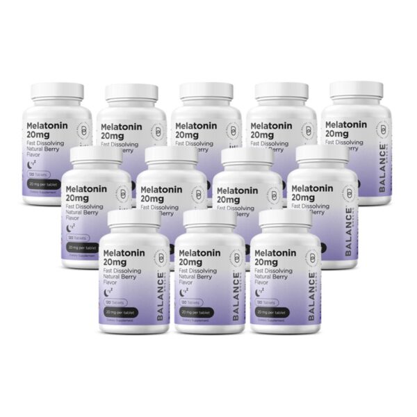 Version 1.0.0 Frasco de melatonina 20mg Balancebreens para dormir profundo