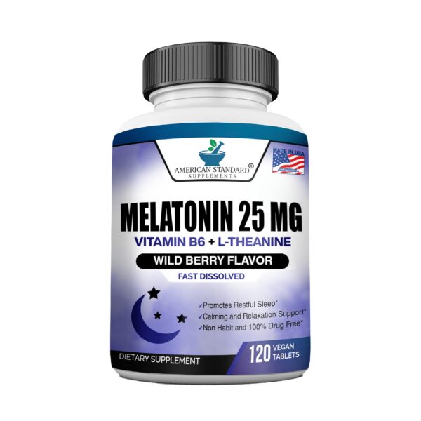 Melatonina 25mg tabletas masticables con L-Teanina y Vitamina B6