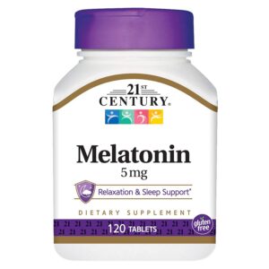 Melatonina 5mg 21st Century tabletas paquete frontal