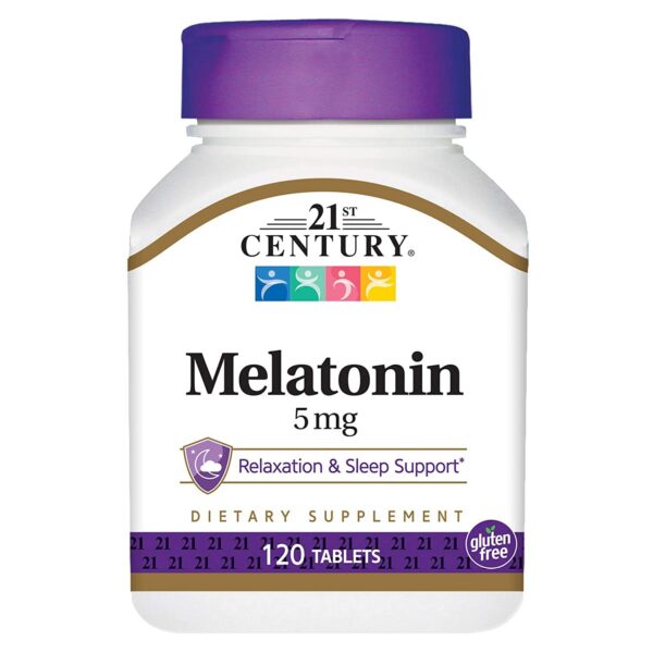 Melatonina 5mg 21st Century tabletas paquete frontal