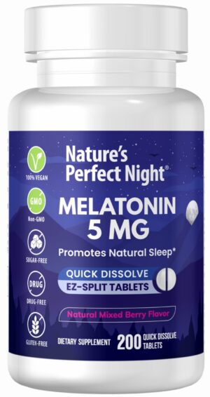 Melatonina 5mg Nature's Perfect Night tableta disolución rápida