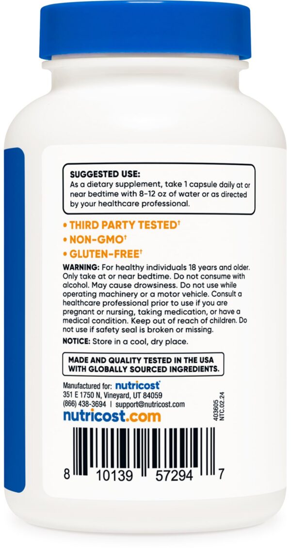 Melatonina de alta potencia Nutricost 240 cápsulas