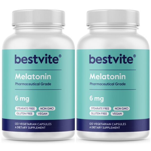 Version 1.0.0 Melatonina BESTVITE 6 mg botella y cápsulas vegetarianas