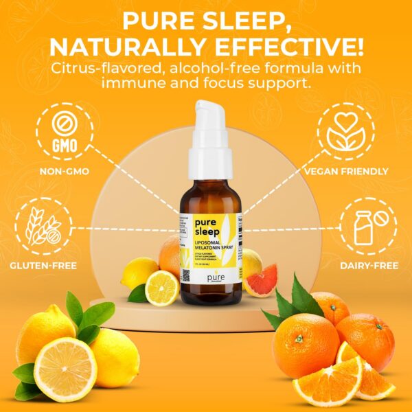 Melatonina liposomal pure formulated spray para sueño profundo