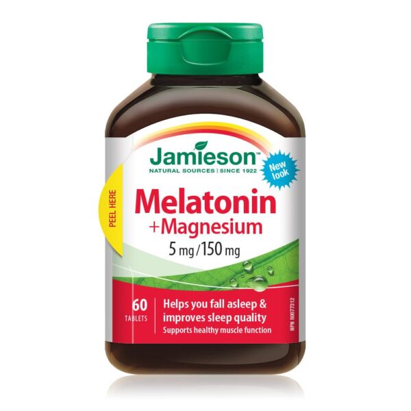 Melatonina con magnesio Jamieson Laboratories 60 tabletas