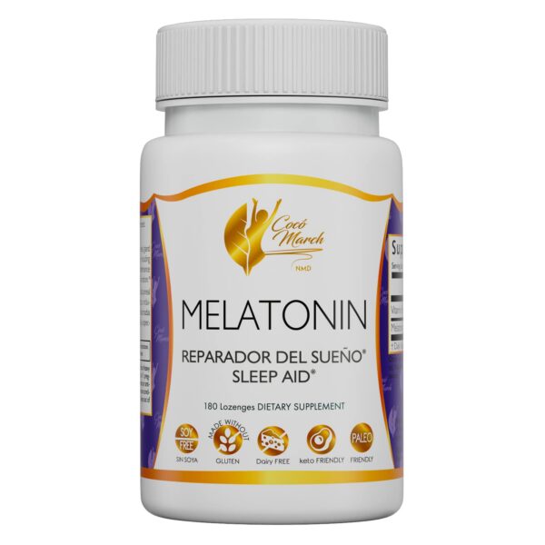Melatonina masticable Cocó March N.M.D 3mg paquete 180 tabletas