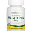 Version 1.0.0 Melatonina Natures Plus 3mg paquete frontal vegano sin gluten