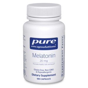 Melatonina pura 20mg Pure Encapsulations frasco 180 cápsulas