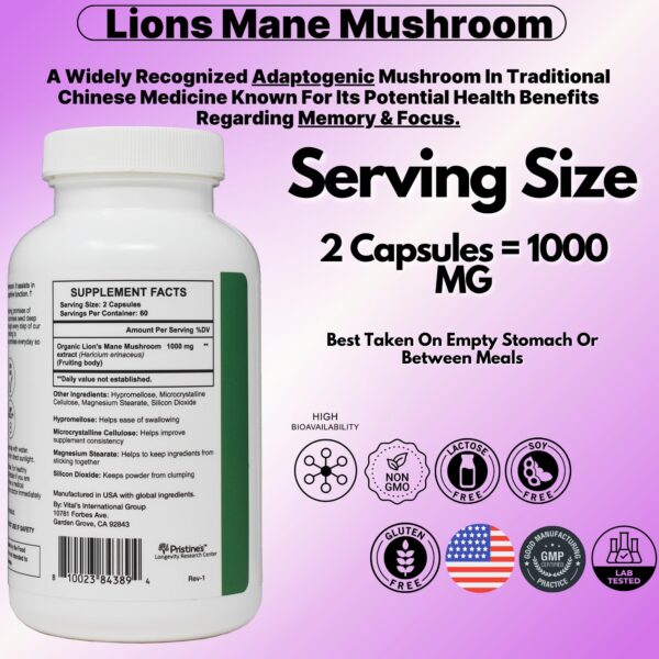 Melena de León Apoyo Cognitivo e Inmunológico