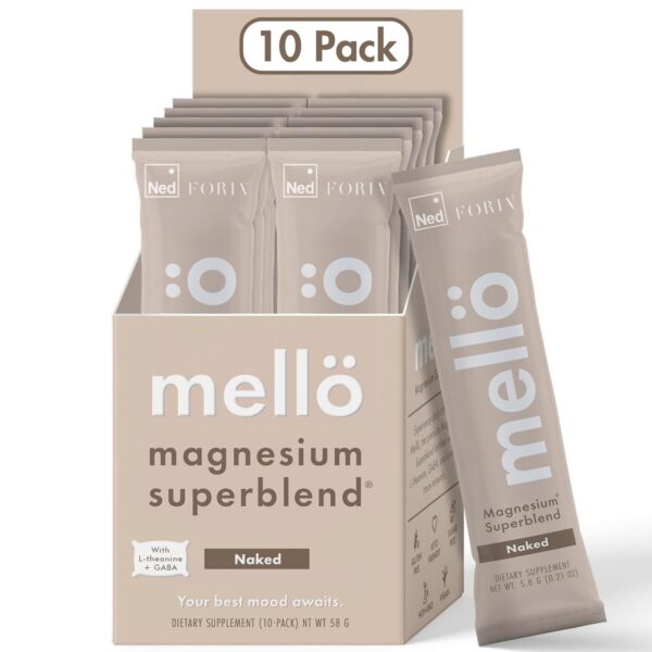 Frente del envase Mellö Magnesio glicinato en polvo