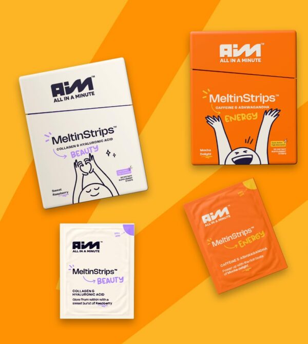 MeltinStrips tiras orales energía y colágeno sin azúcar 60 unidades