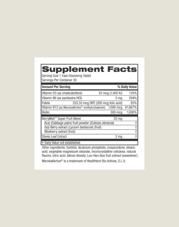 Melts para energía con vitamina B12 Cheerific