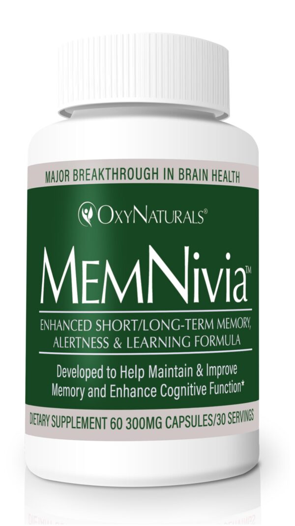 Version 1.0.0 MemNivia suplemento cerebral frasco vista frontal