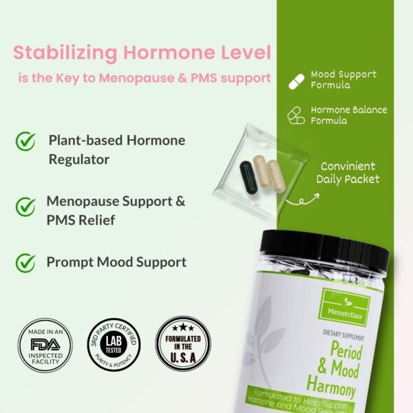 MenstrEaze equilibrio hormonal con hierbas naturales y vitaminas
