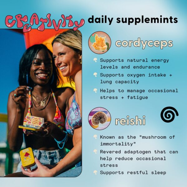 Version 1.0.0 Primer plano de menta con extractos de hongos SuperMush