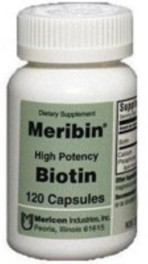 Cápsulas de Biotina Meribin 5mg para niños