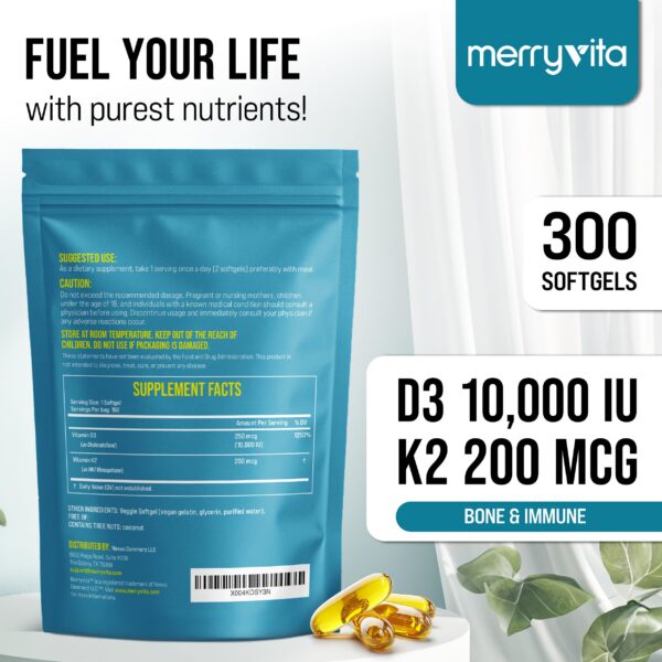 Etiqueta Merry Vita D3 K2 softgels