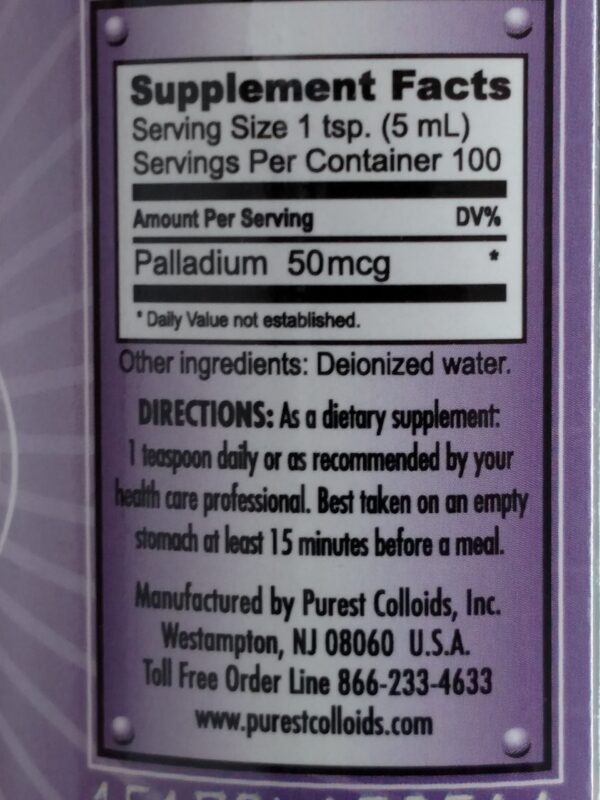 Version 1.0.0 Etiqueta de MesoPalladium paladio coloidal