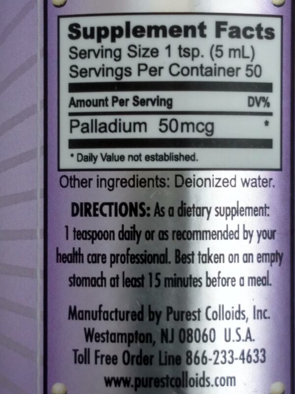 Version 1.0.0 Etiqueta de paladio coloidal MesoPalladium 250 ml