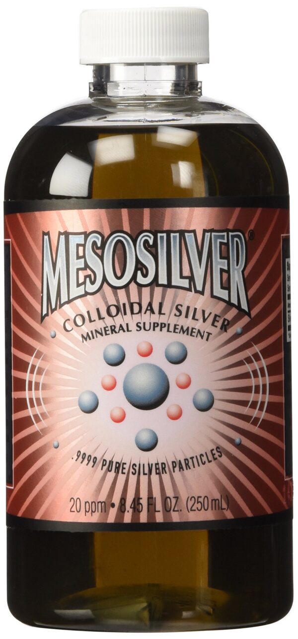 Frasco de MesoSilver con etiqueta