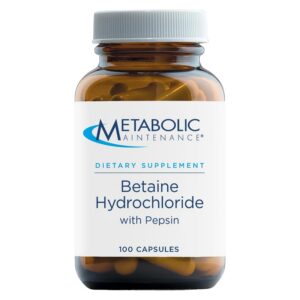Frente del envase de Metabolic Maintenance Betaína HCl + Pepsina