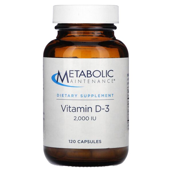 Metabolic Maintenance Vitamina D3 2000 IU 120 cápsulas envase