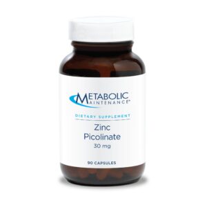 Frente de botella Metabolic Maintenance Zinc Picolinate 30 mg
