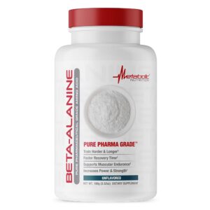 Frente del envase Beta Alanina Metabolic Nutrition