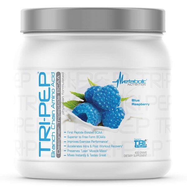 TriPep BCAA frasco azul raspberry frontal