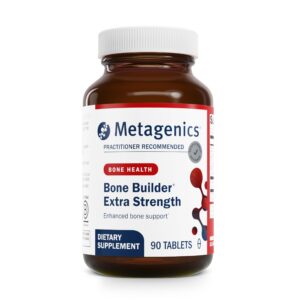 Frasco Metagenics Bone Builder Extra Strength con etiqueta
