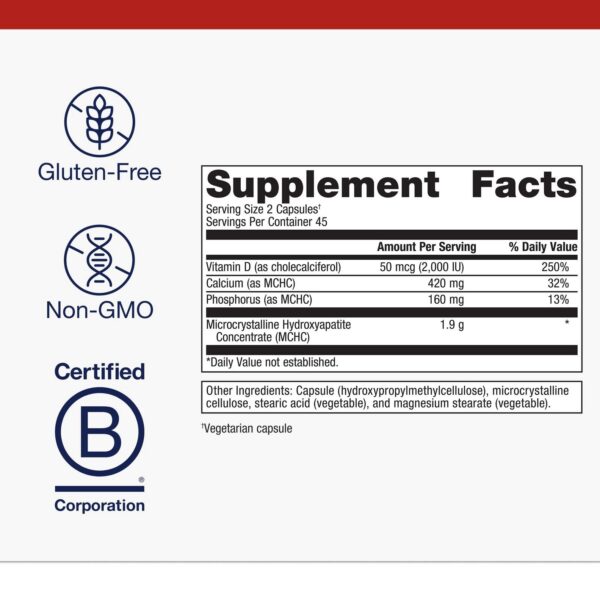 Version 1.0.0 Metagenics Bone Builder Plus label close-up
