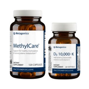 Metagenics D3 10000 UI y K2 botella frontal