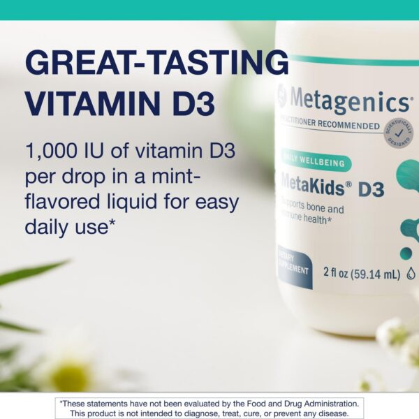 Frasco de MetaKids D3 líquido