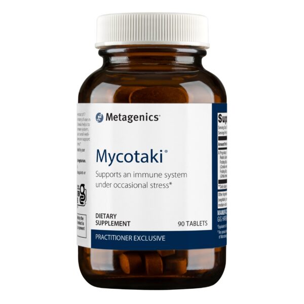 Frasco Metagenics Mycotaki con mezcla de hongos para inmunidad