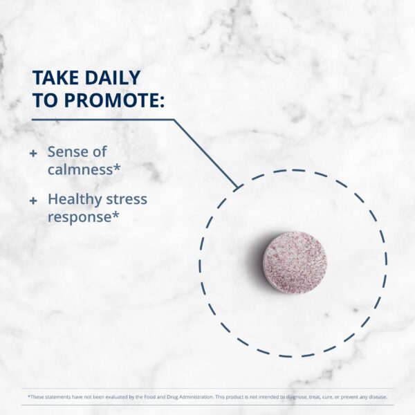 Envase posterior Metagenics NuSera suplemento calmante 30 tabletas