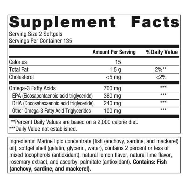 Frasco y cápsulas blandas de OmegaGenics