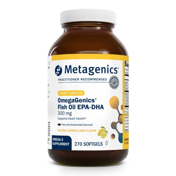 Frasco de OmegaGenics Fish Oil de Metagenics