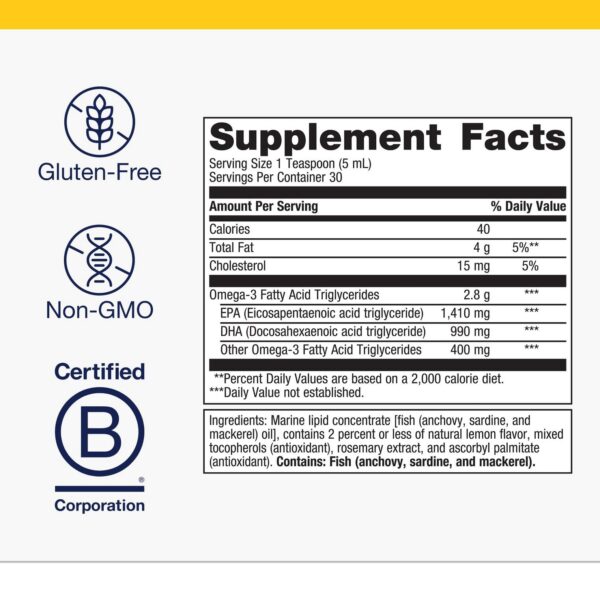 Etiqueta del frasco Metagenics OmegaGenics