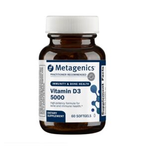Metagenics Vitamina D3 5000 UI Softgels frasco frontal