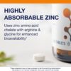 Ingredientes de zinc Metagenics en etiqueta