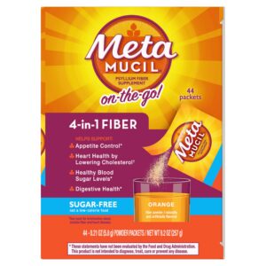 Metamucil On-The-Go fibra psyllium sabor naranja 44 sobres
