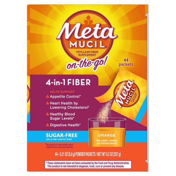 Version 1.0.0 Metamucil On-The-Go fibra psyllium sabor naranja 44 sobres