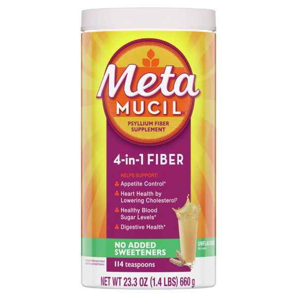 Version 1.0.0 Metamucil polvo fibra psyllium sin sabor 114 cucharaditas