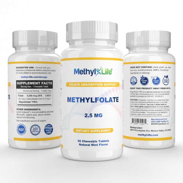 Tabletas masticables de folato activo