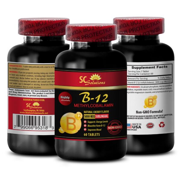Vitamina B-12 metilcobalamina 5000 frasco 60 tabletas