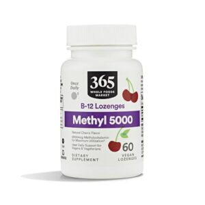 Metil B-12 5000Mcg con sabor a cereza Whole Foods botella