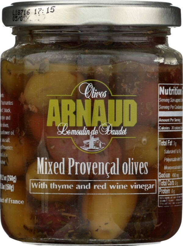 Mezcla de aceitunas Arnaud's presentacion 9.19 oz