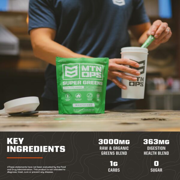 Mezcla en agua fría del polvo MTN OPS Super Greens