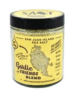 Version 1.0.0 Mezcla de ajo y hierbas San Juan Island Sea Salt frasco 3.5 oz