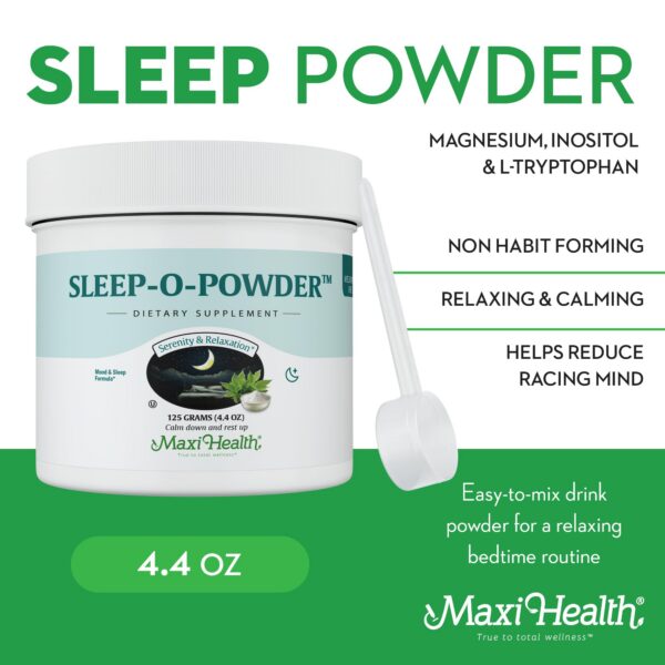 Mezcla para beber Maxi Health Sleep-O-Powder fácil preparar